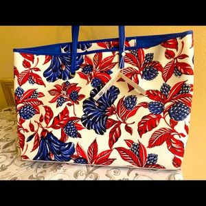 Tory Burch Kerrington Vermillion Floral Tote.